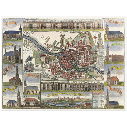 Historical city map  Test product horizontal 3 sizes