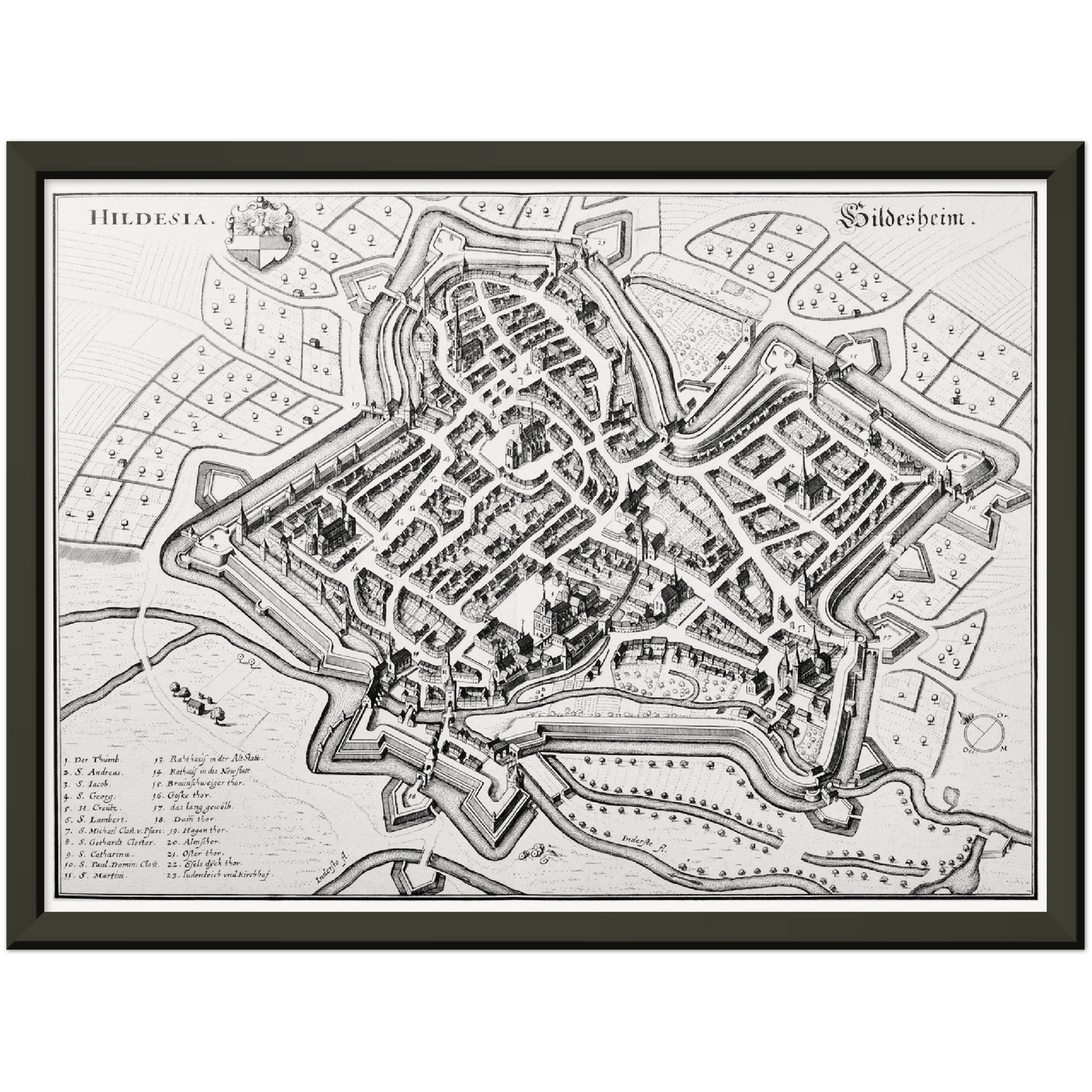 Historical city map  Test product horizontal 3 sizes