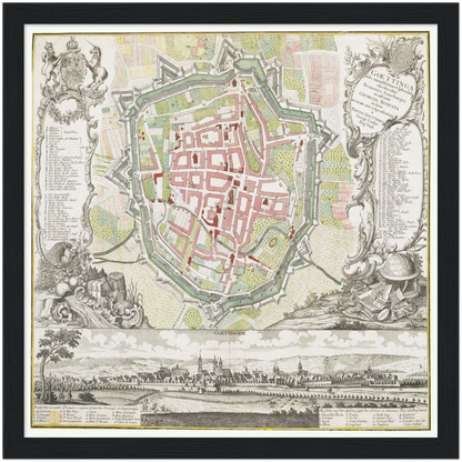 Historical city map  Test product horizontal 3 sizes