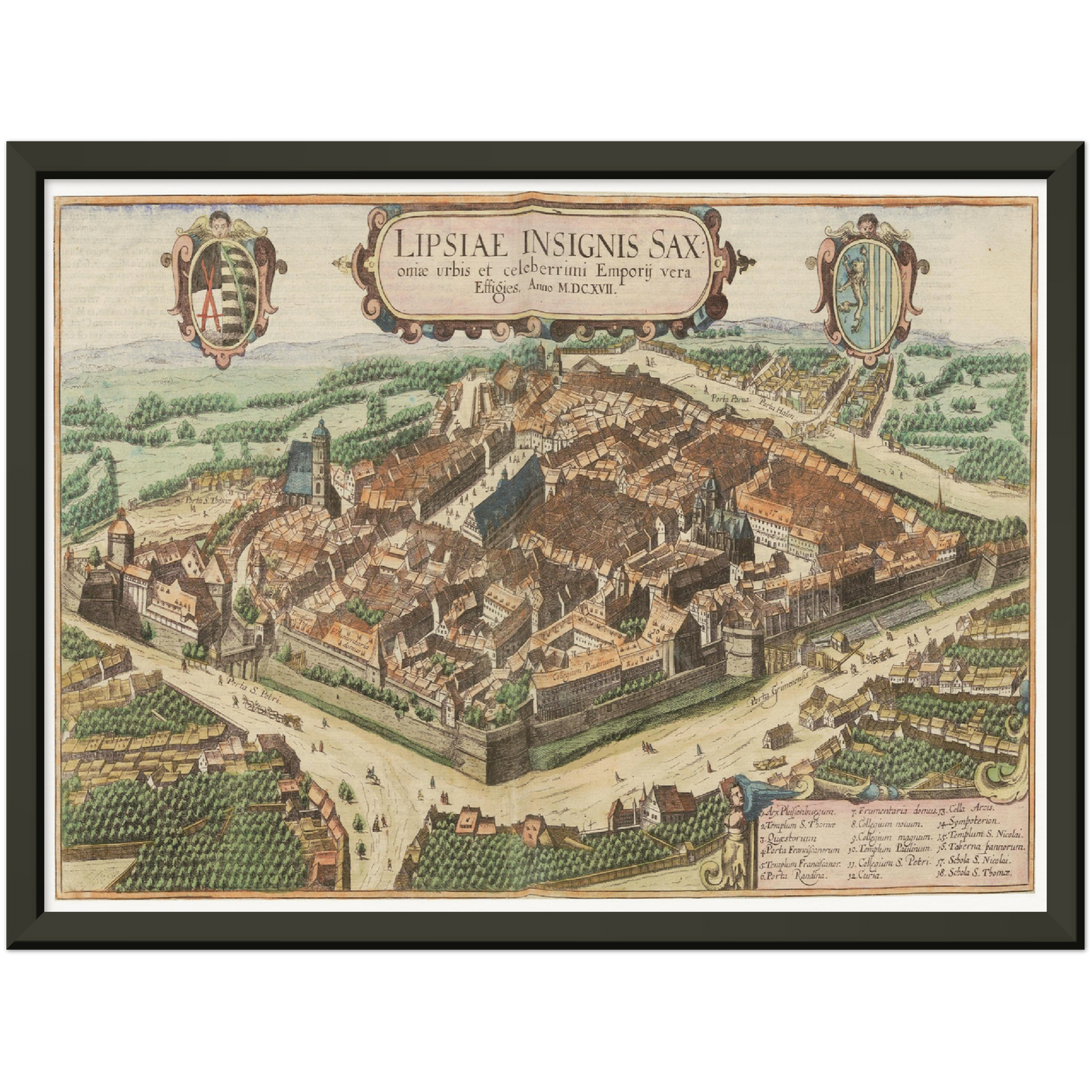 Historische Stadtansicht Leipzig um 1609