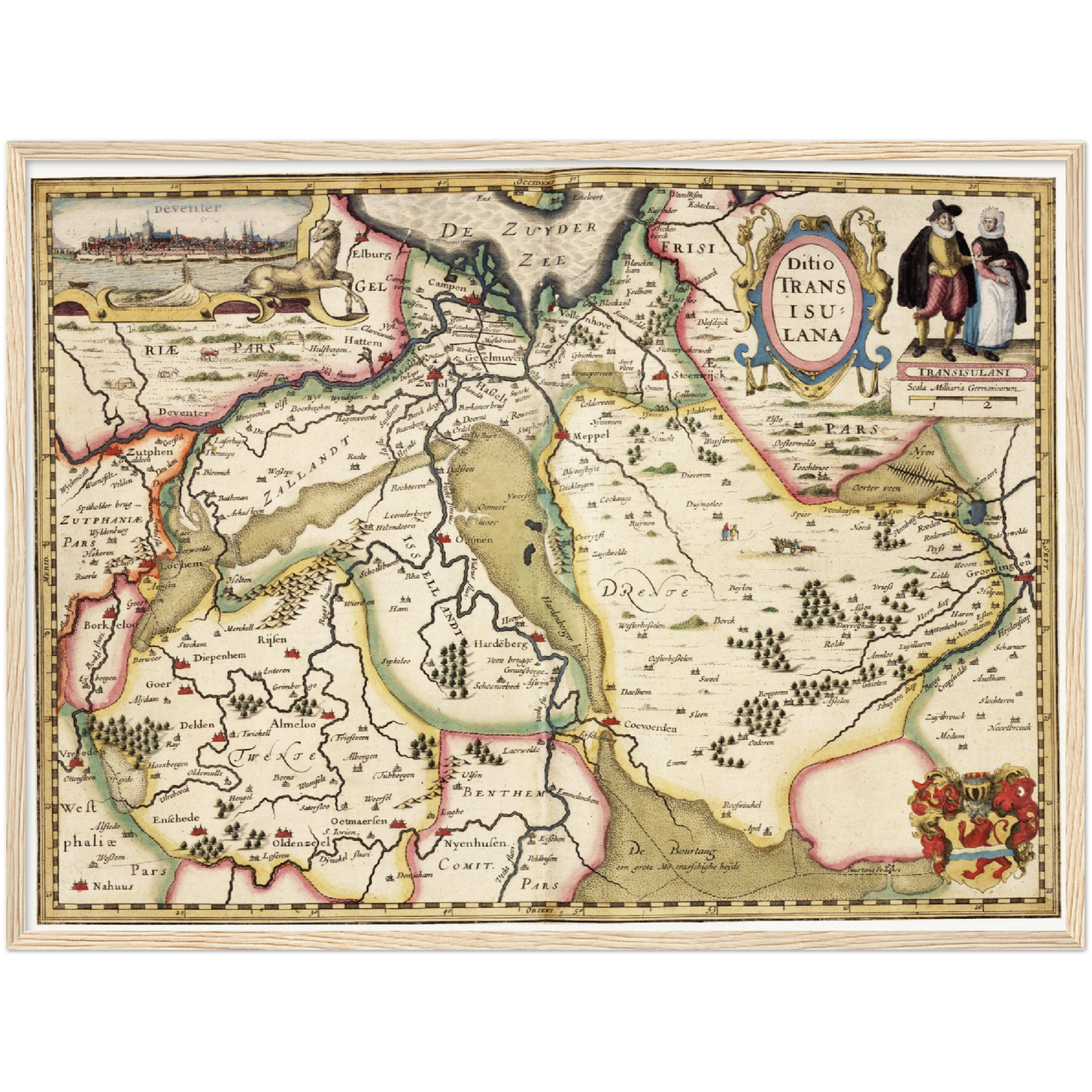 Historische Landkarte Provinz Overijssel um 1617