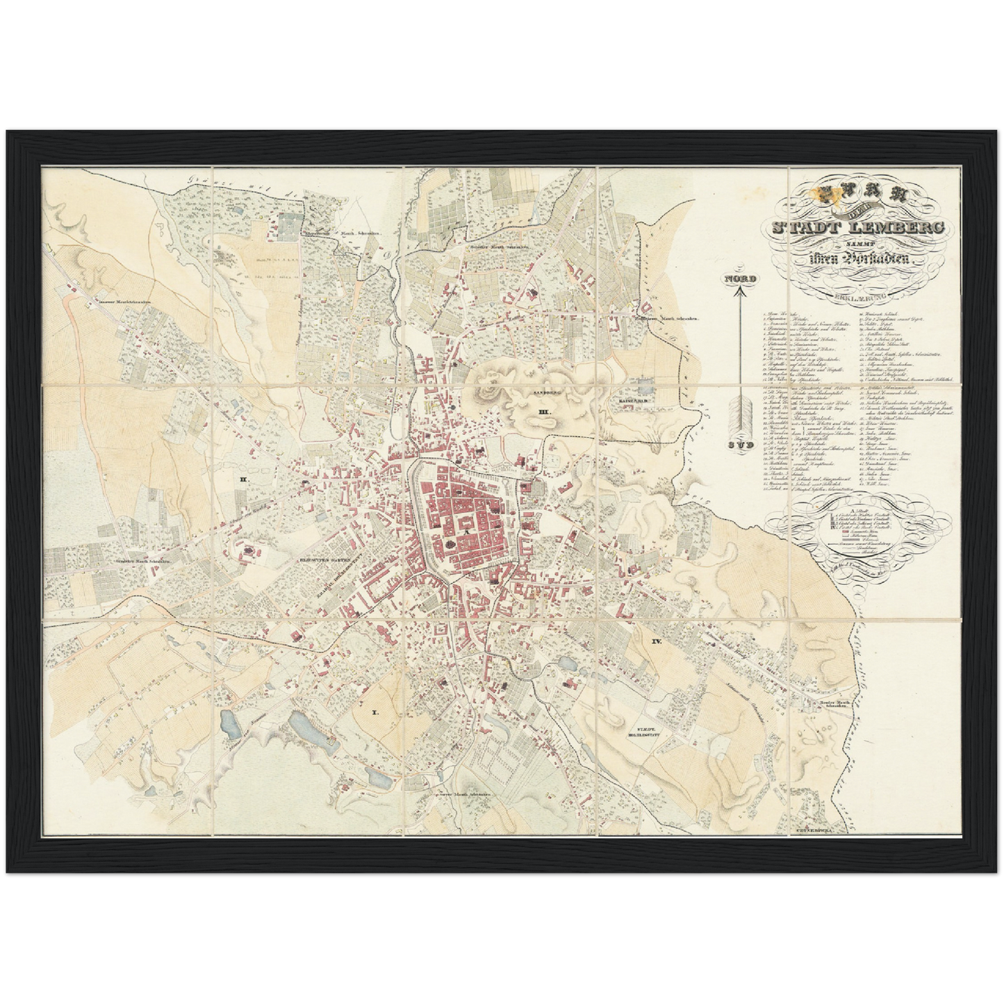 Historical city map  Test product horizontal 3 sizes