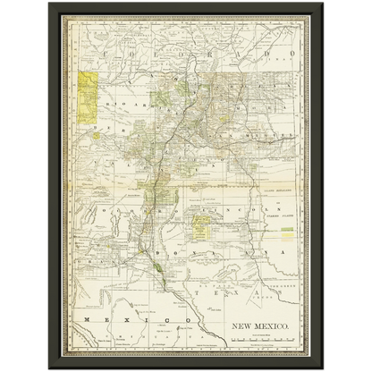 Historische Landkarte New Mexico um 1882