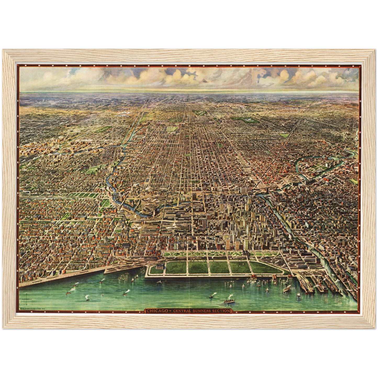 Historische Stadtansicht Chicago um 1918