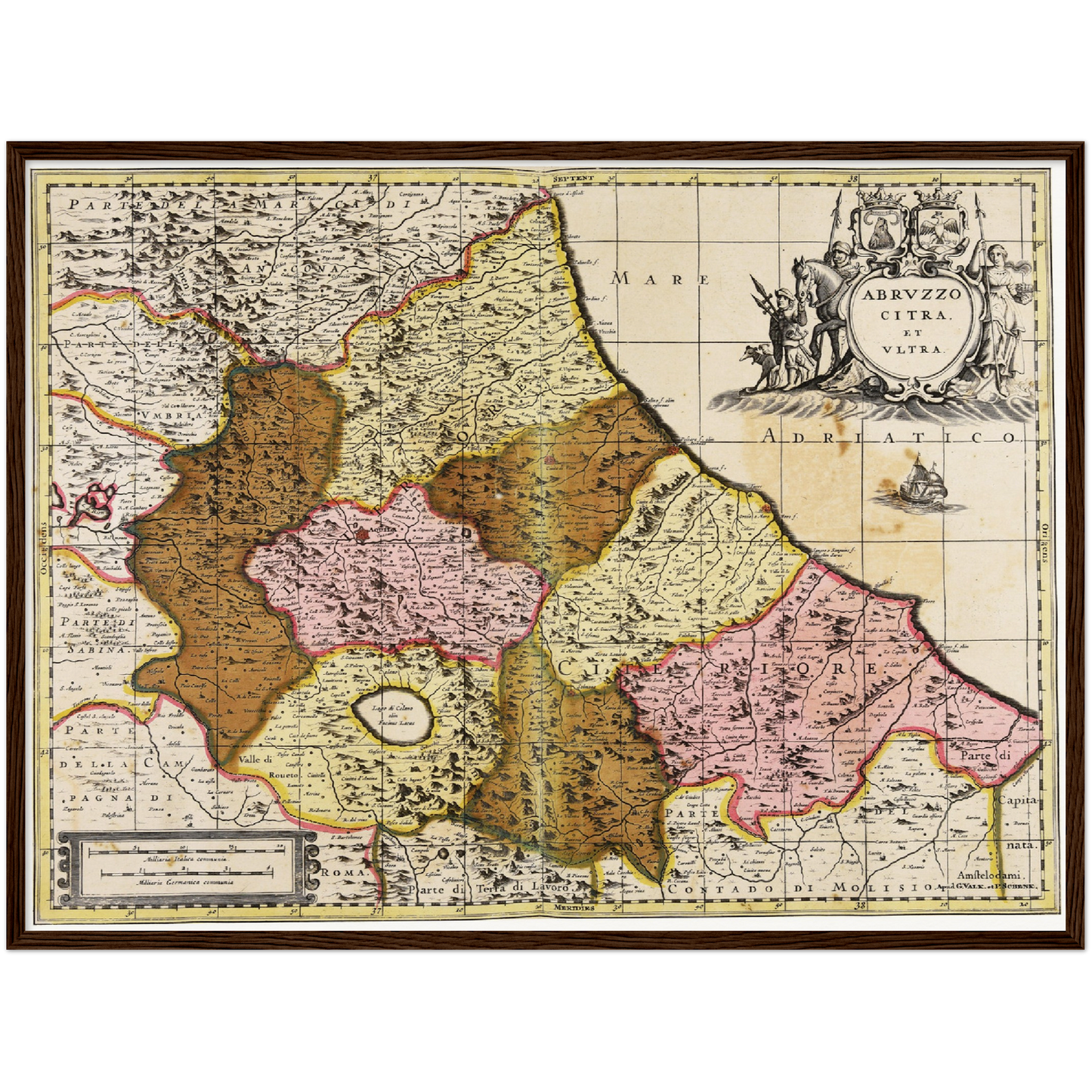 Historische Landkarte Abruzzen um 1700