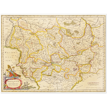 Historical city map  Test product horizontal 3 sizes