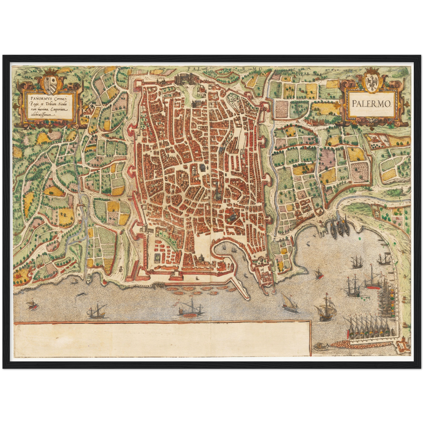 Historischer Stadtplan Palermo um 1592