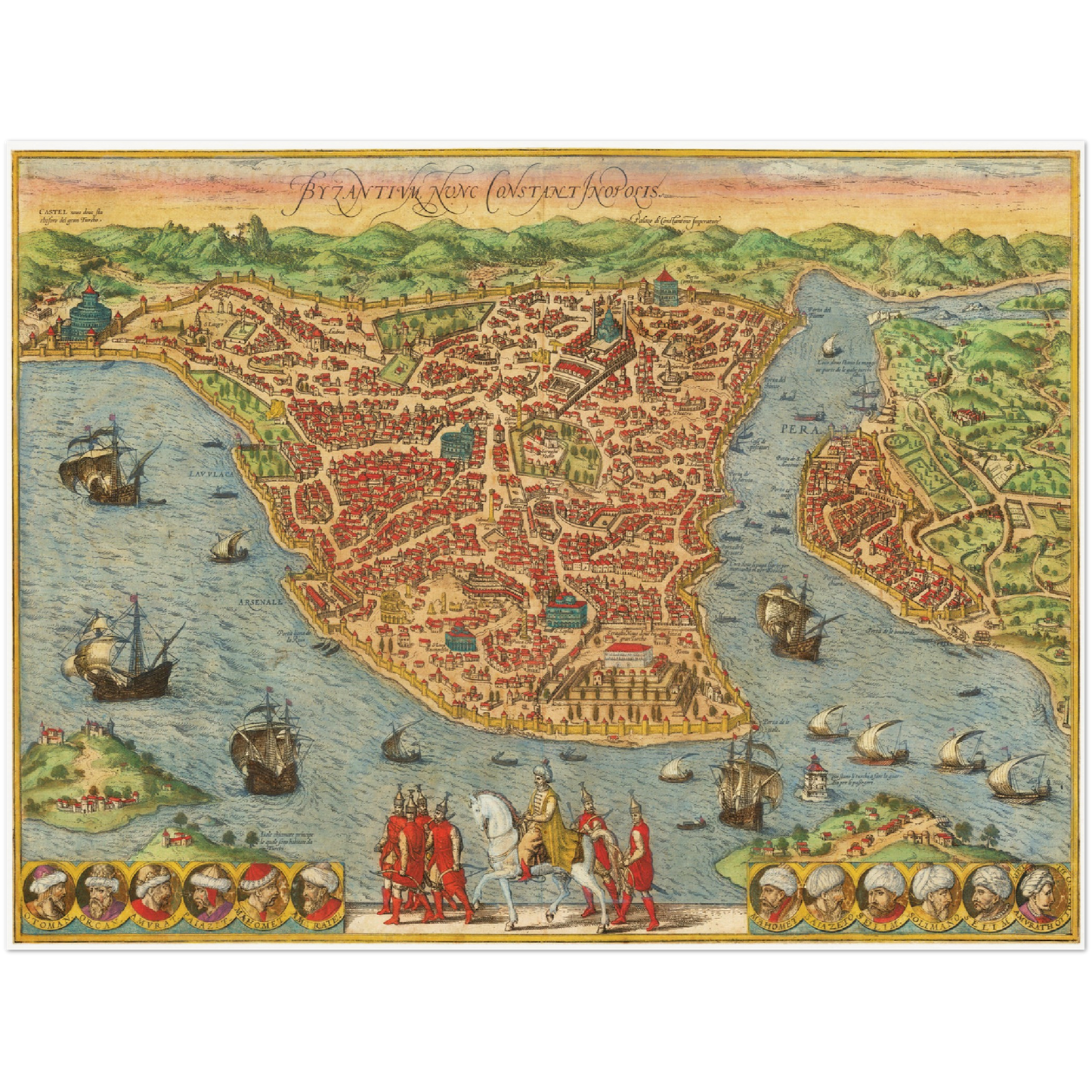 Historical city map  Test product horizontal 3 sizes