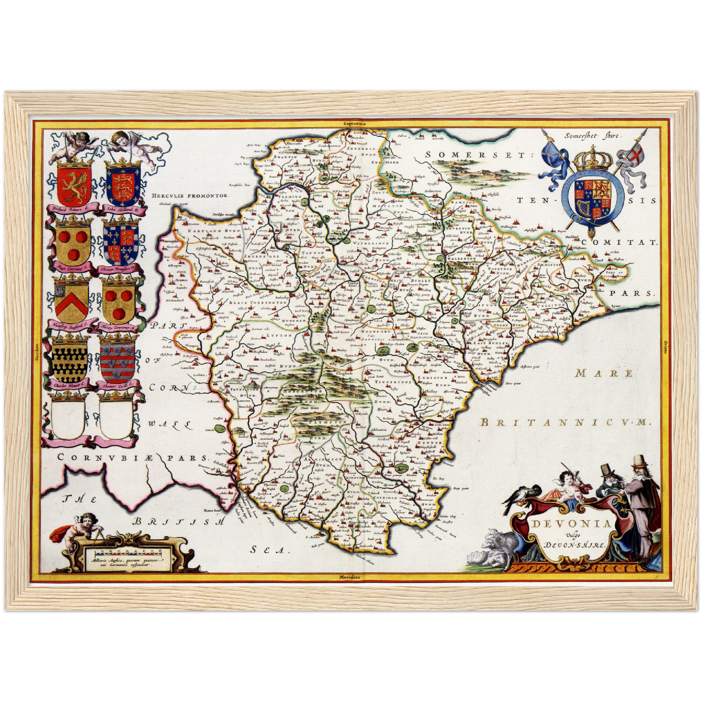 Historische Landkarte Devon um 1646