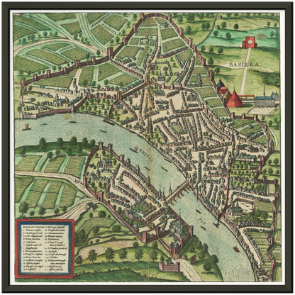 Historical city map  Test product horizontal 3 sizes