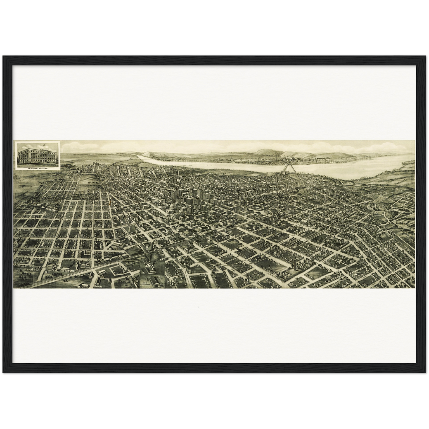 Historical city map  Test product horizontal 3 sizes