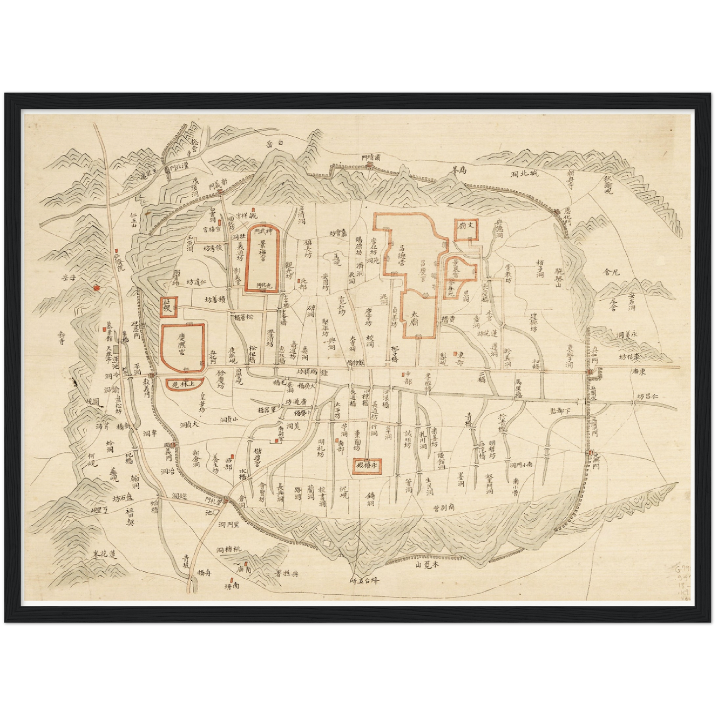 Historical city map  Test product horizontal 3 sizes