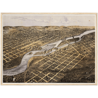 Historical city map  Test product horizontal 3 sizes