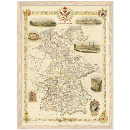 Historische Landkarte Deutschland um 1851