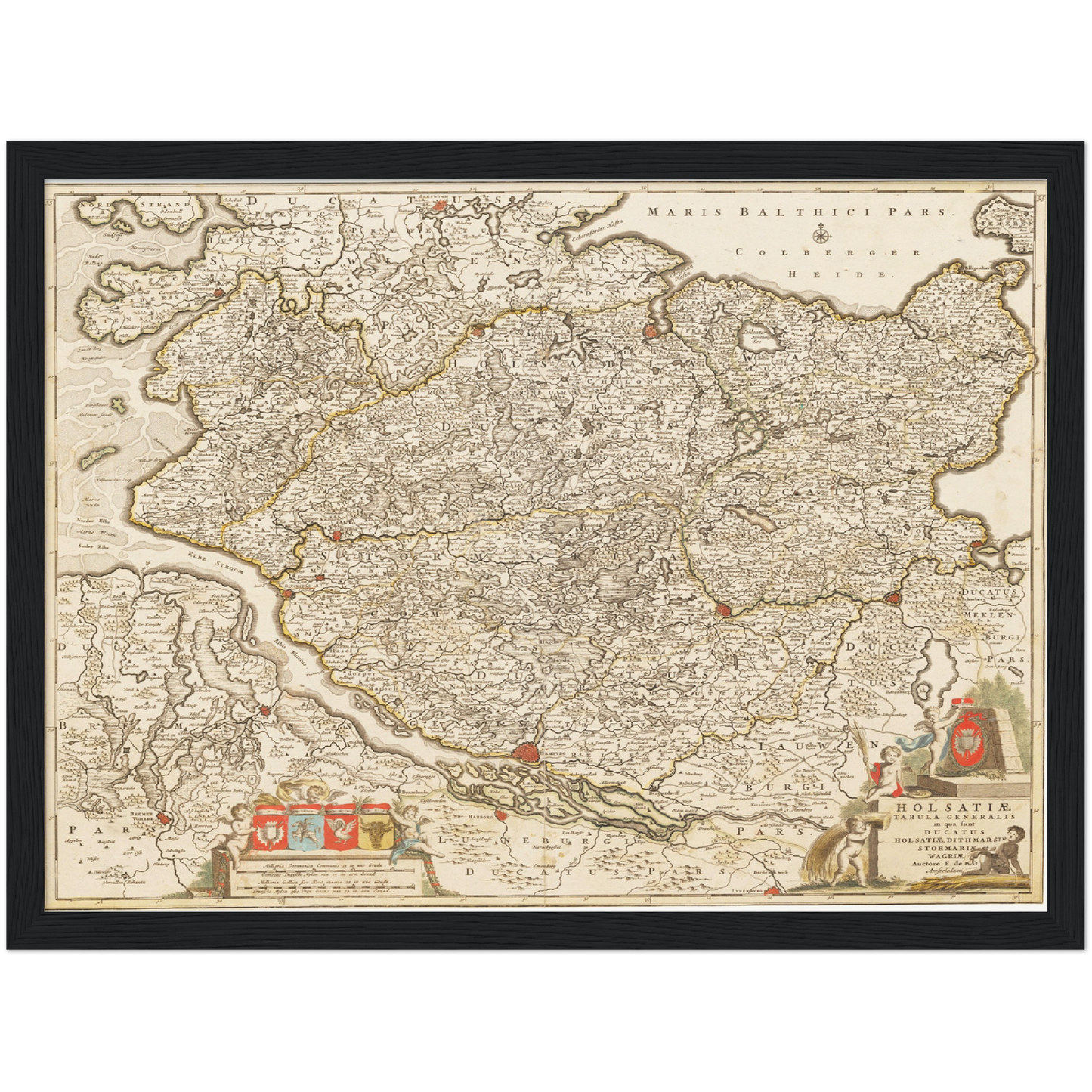 Historische Landkarte Holstein um 1698