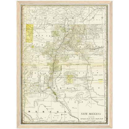 Historische Landkarte New Mexico um 1882