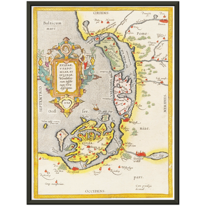 Historische Landkarte Rügen & Usedom um 1609