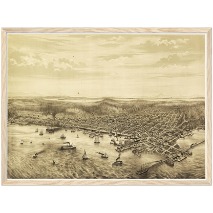 Historical city map  Test product horizontal 3 sizes