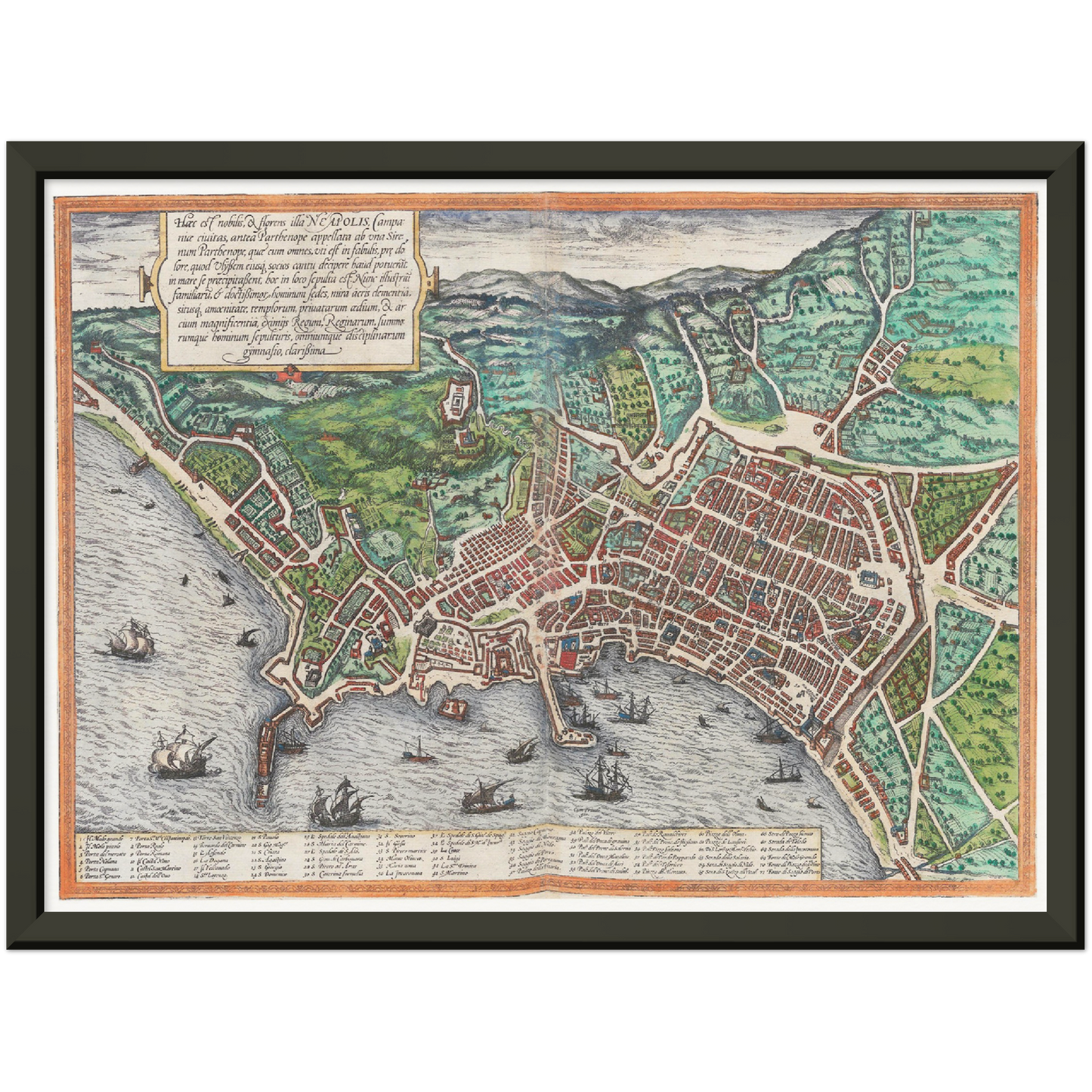 Historische Stadtansicht Neapel um 1609