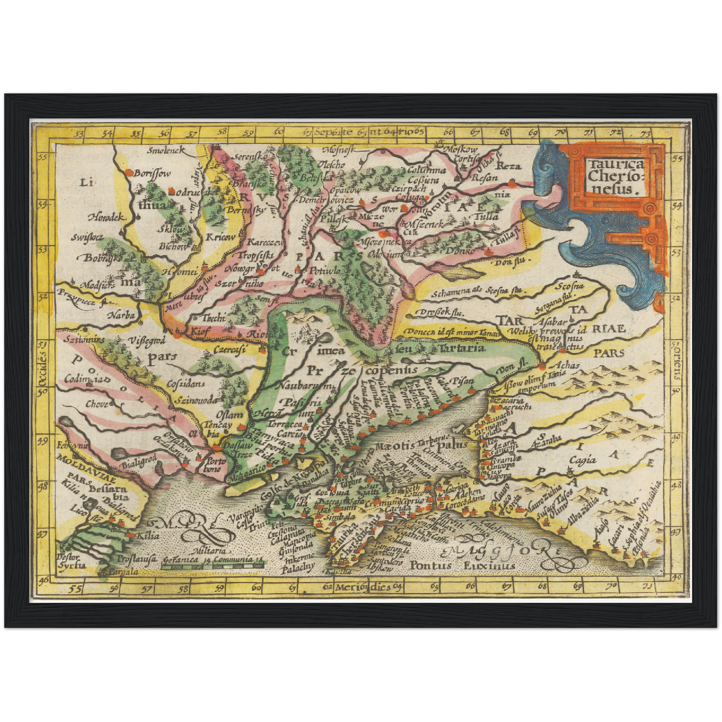 Historische Landkarte Ukraine um 1609