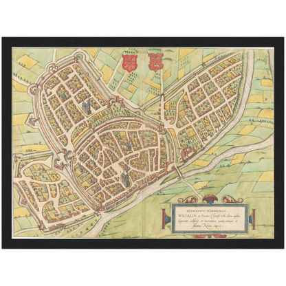 Historischer Stadtplan Wesel um 1592