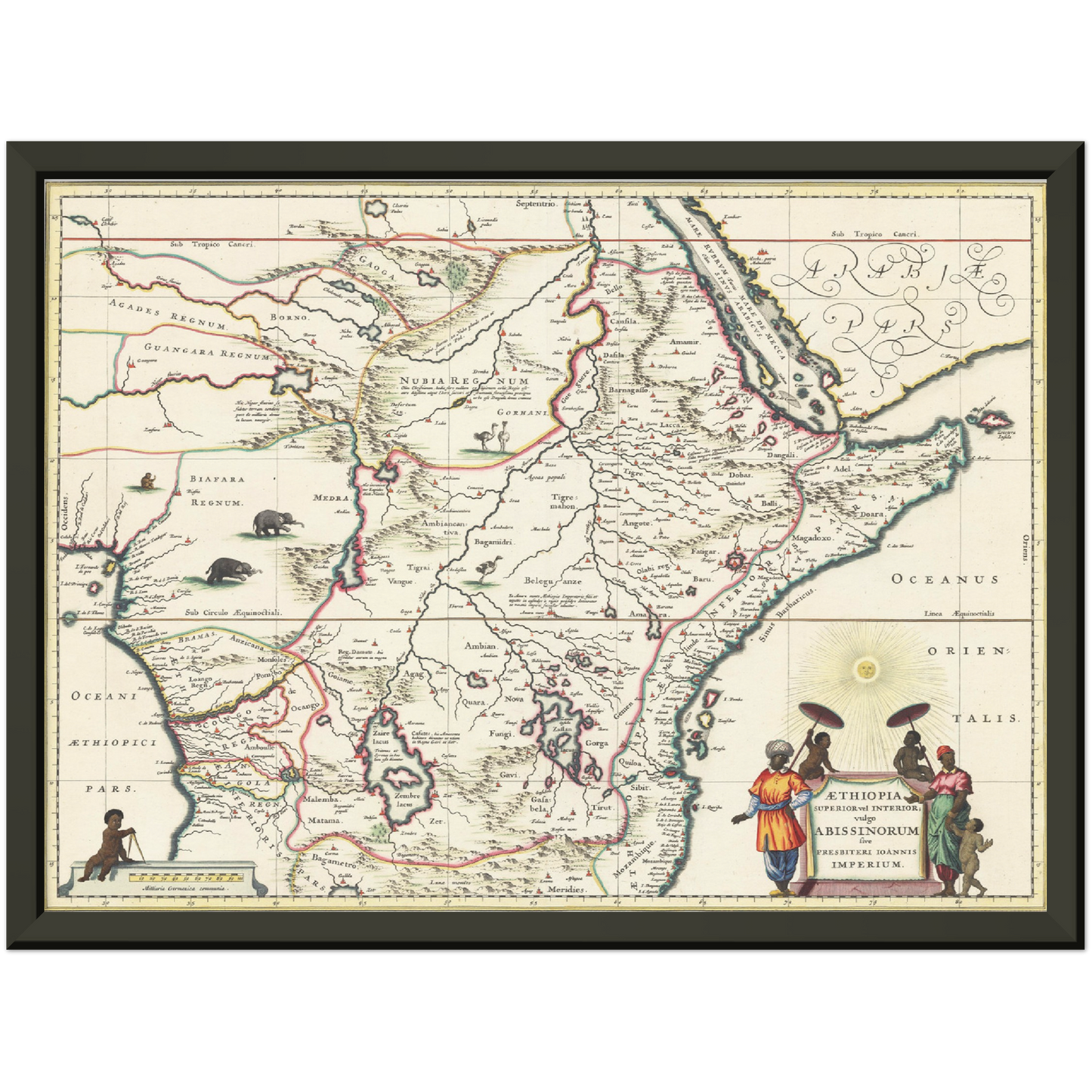 Historische Landkarte Ostafrika um 1685