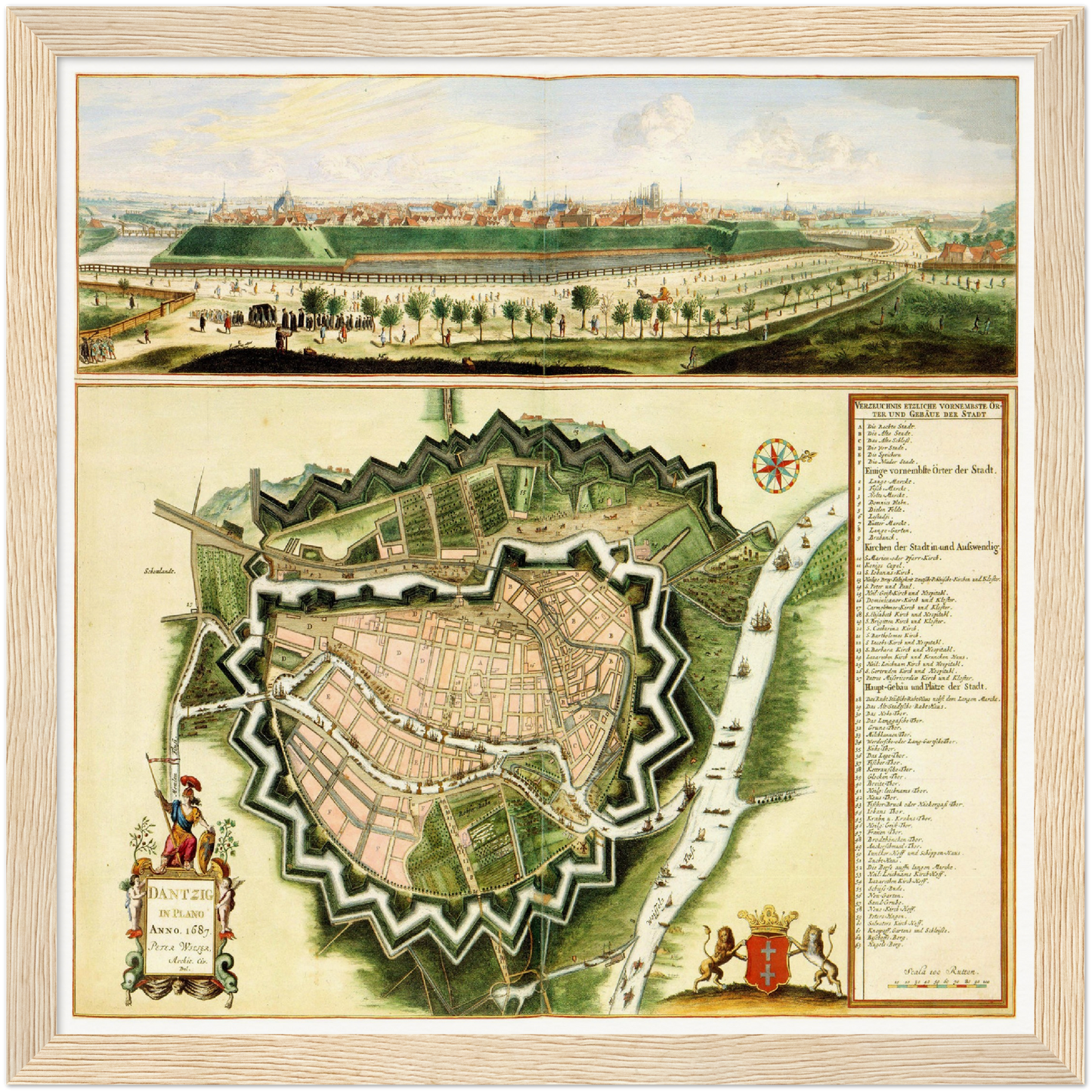Historische Stadtansicht Danzig um 1690