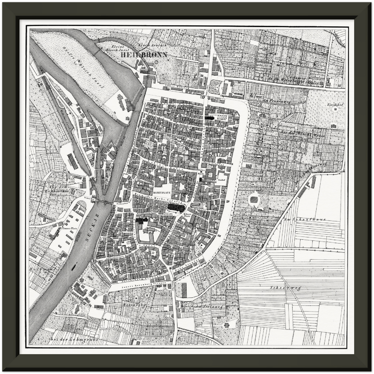 Historischer Stadtplan Heilbronn um 1834