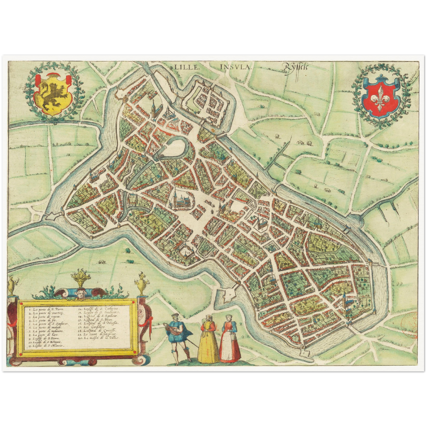 Historical city map  Test product horizontal 3 sizes