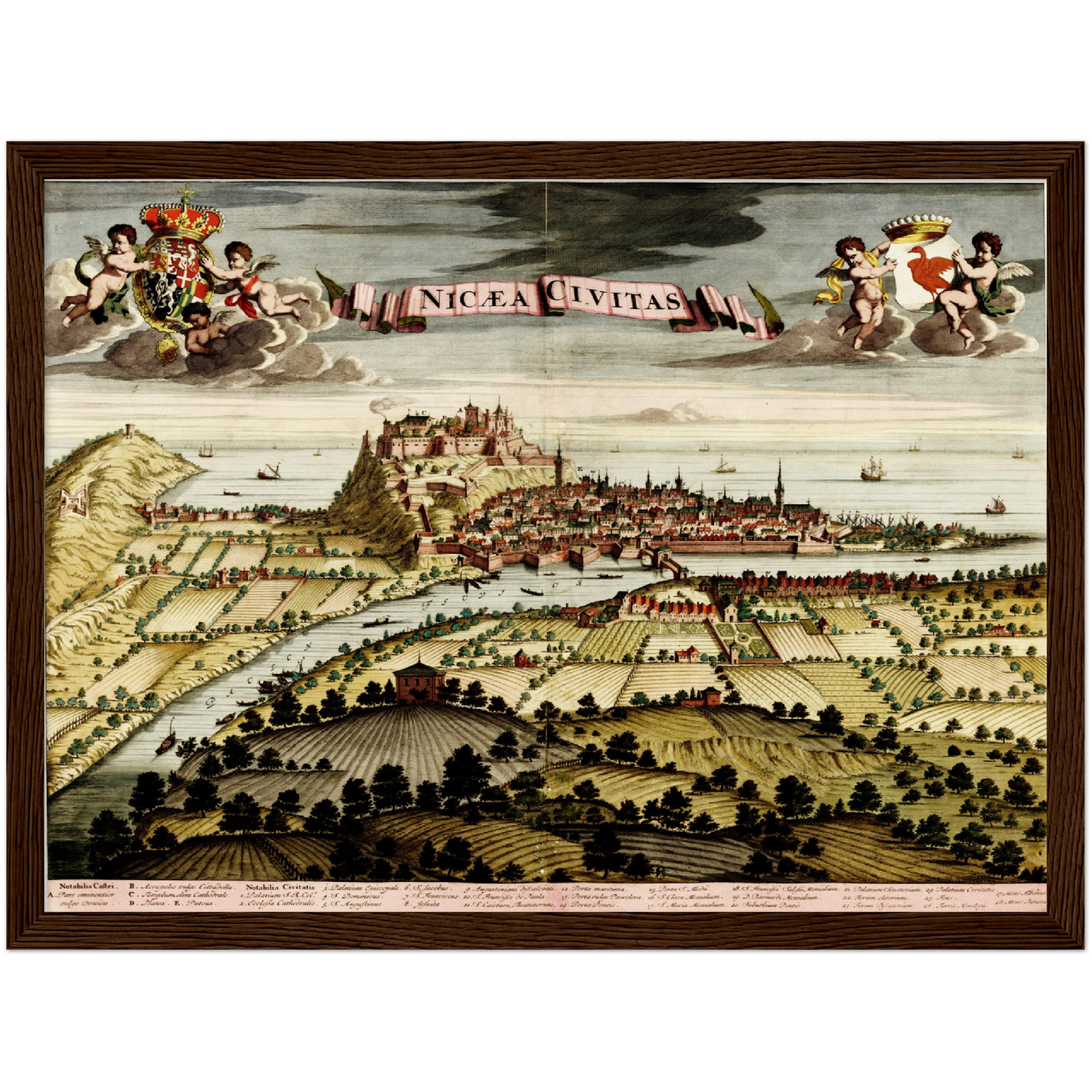 Historischer Stadtansicht Nizza um 1700