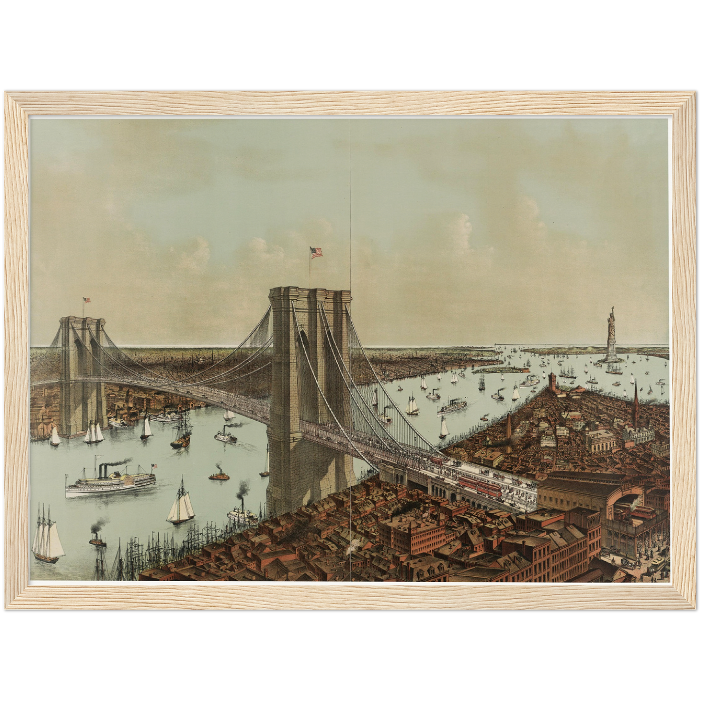 Historische Stadtansicht New York City um 1892