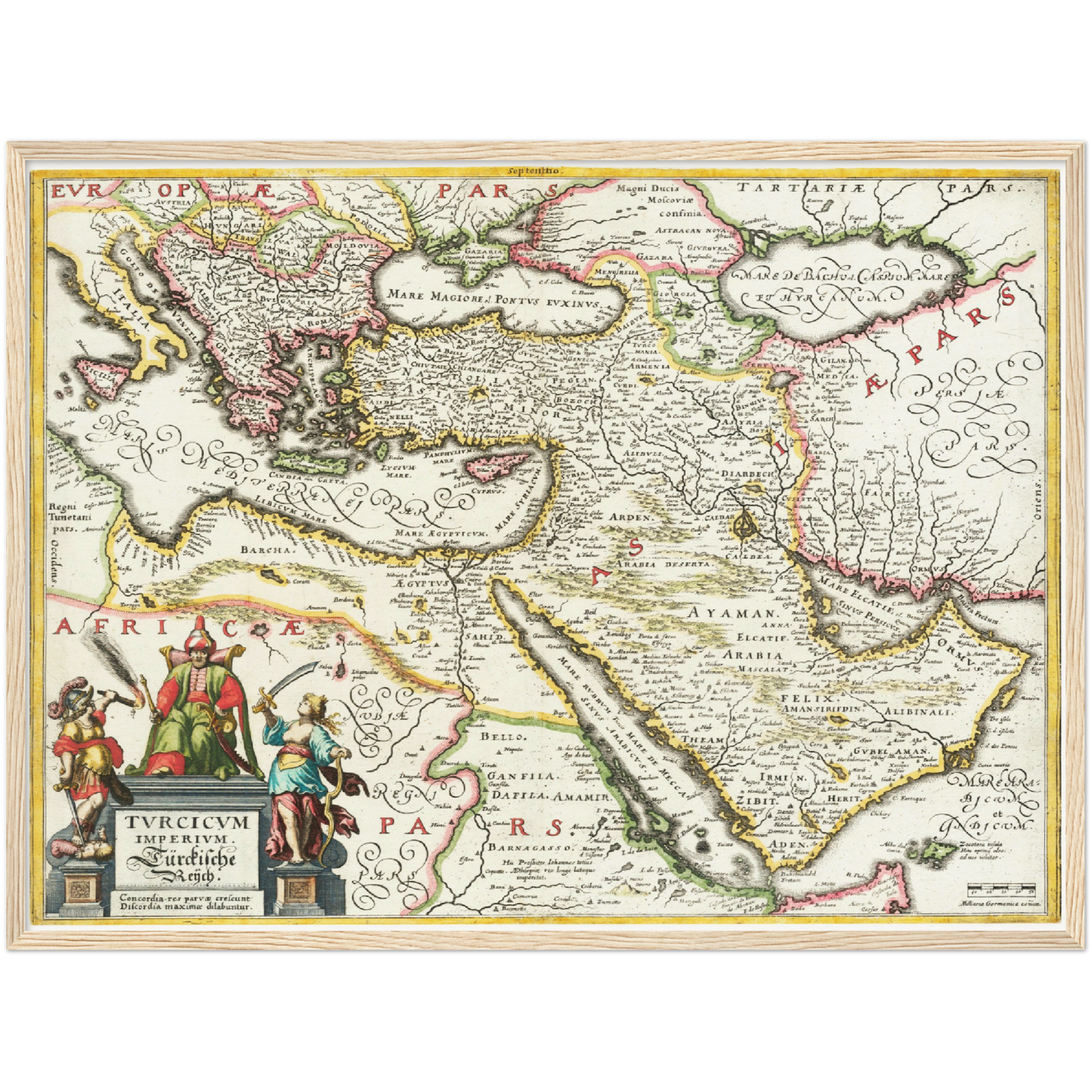 Historische Landkarte Naher Osten um 1636