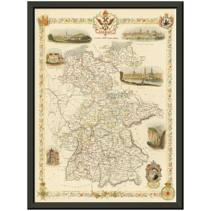 Historische Landkarte Deutschland um 1851