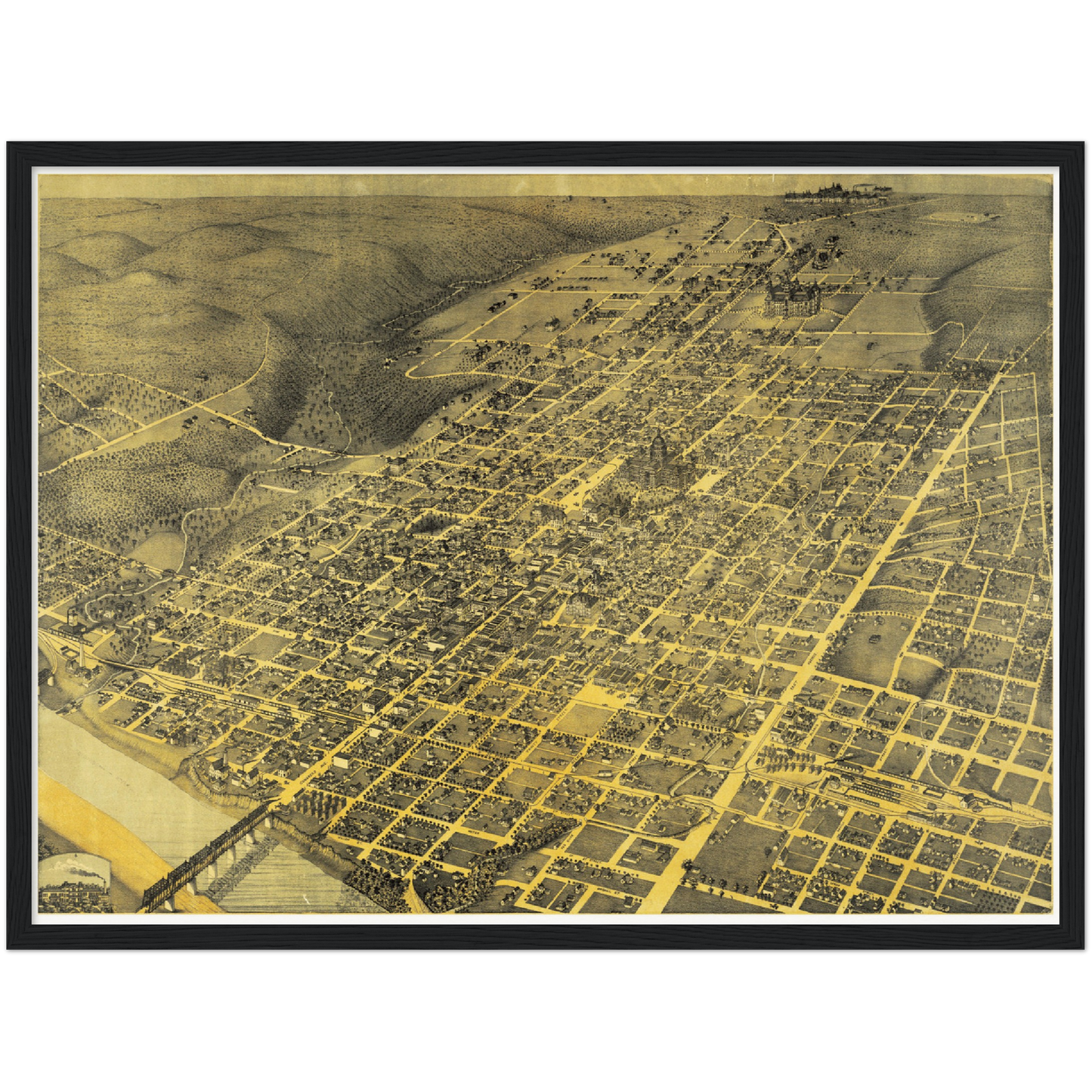Historical city map  Test product horizontal 3 sizes