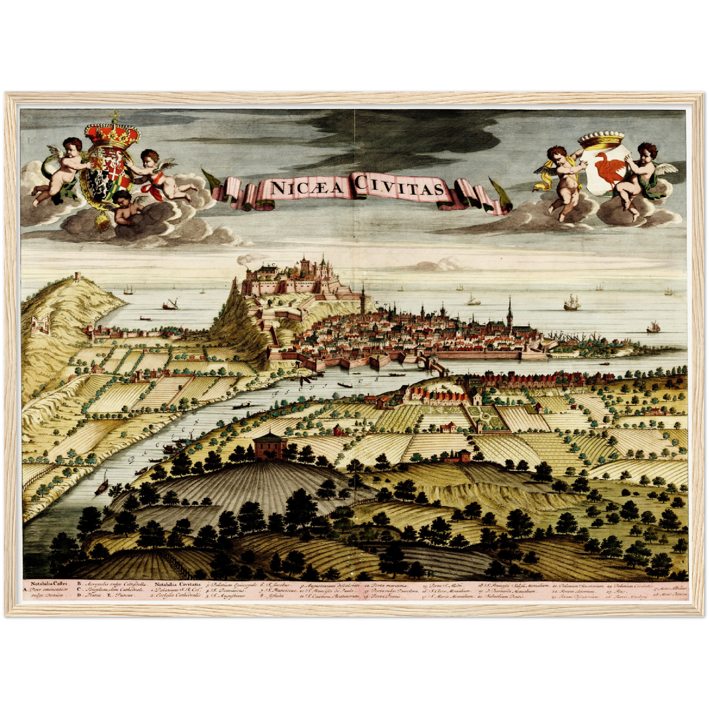 Historischer Stadtansicht Nizza um 1700