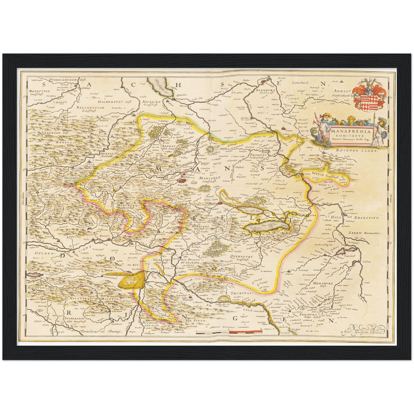 Historische Landkarte Mansfeld um 1635
