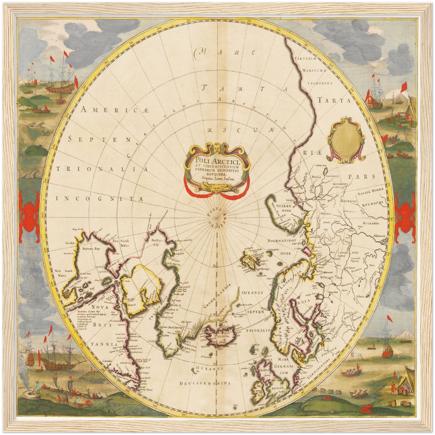 Historische Landkarte Arktis um 1694