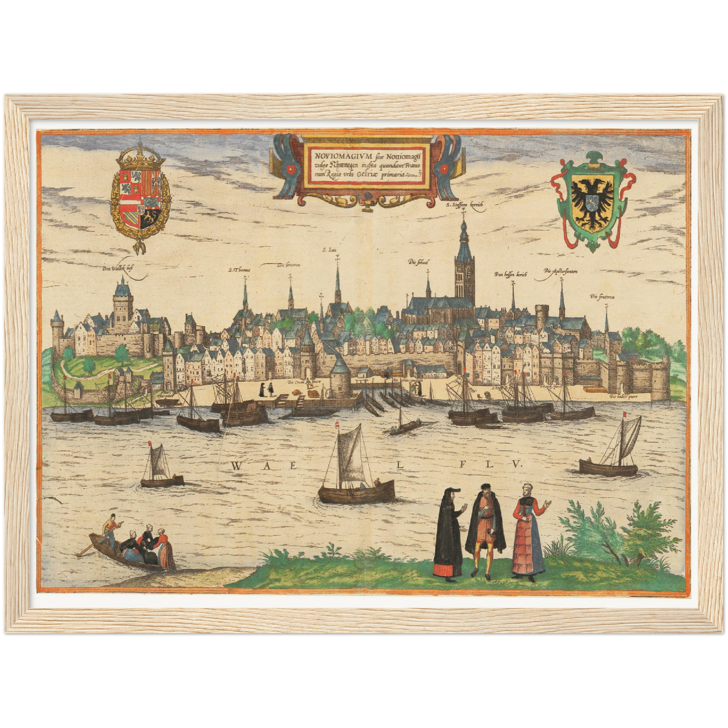 Historische Stadtansicht Nijmegen um 1609