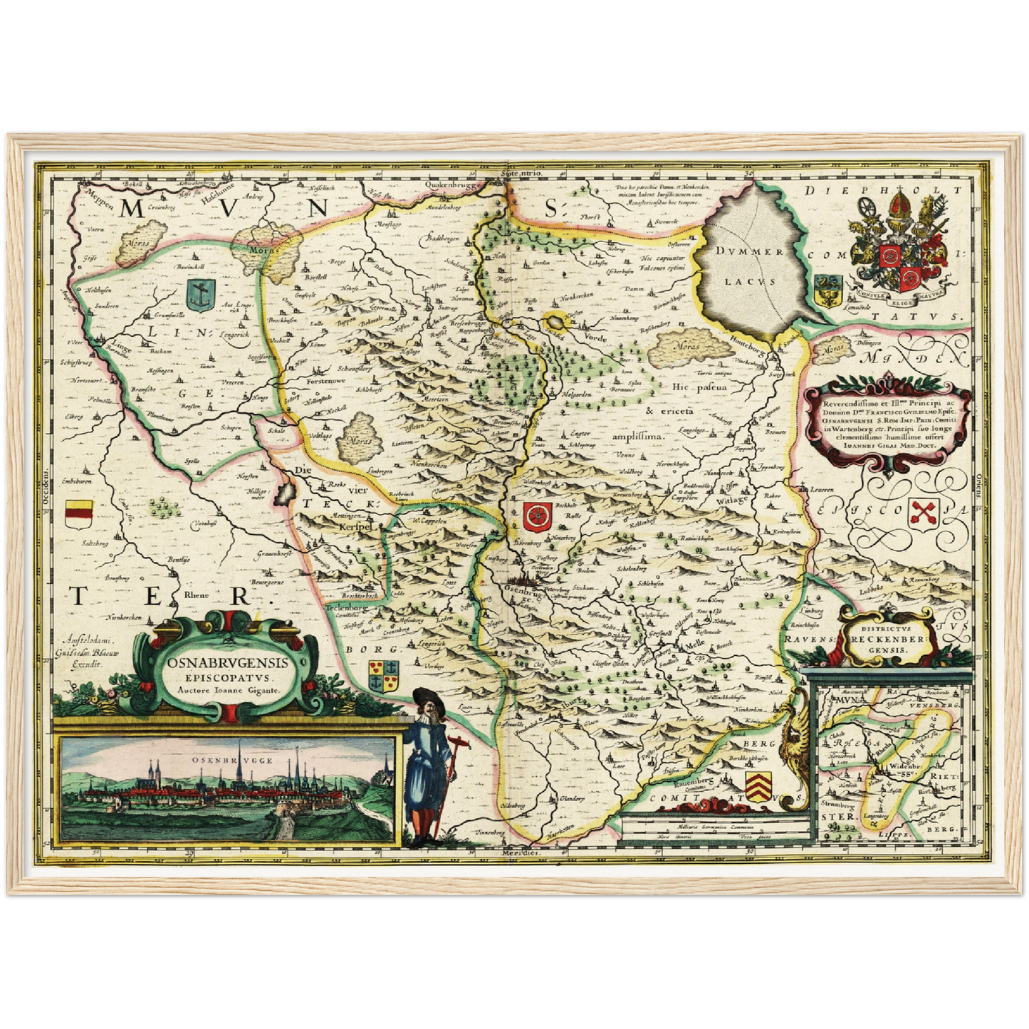 Historische Landkarte Osnabrück um 1650