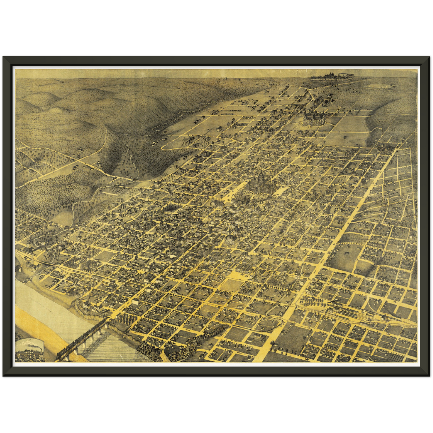 Historical city map  Test product horizontal 3 sizes