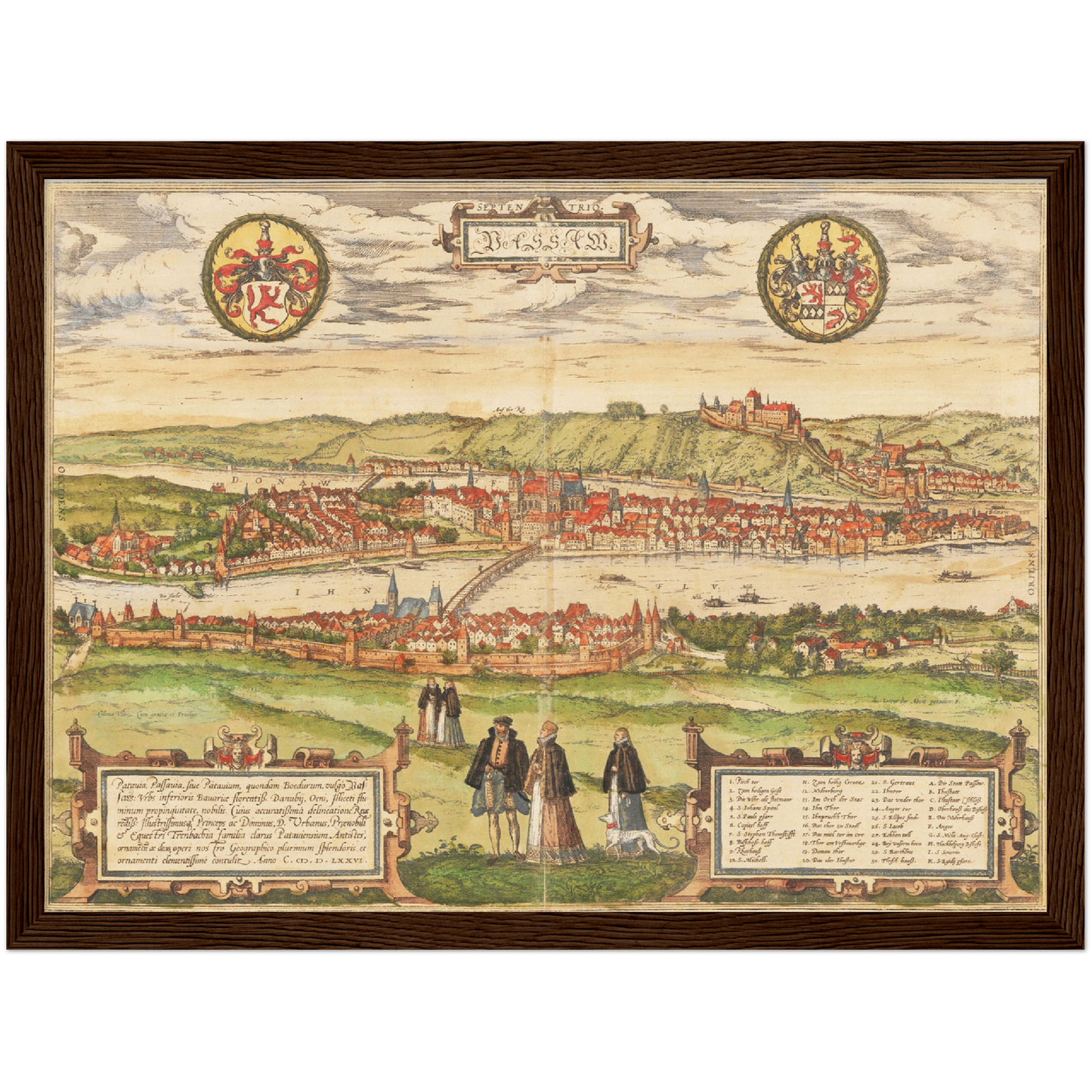 Historische Stadtansicht Passau um 1582