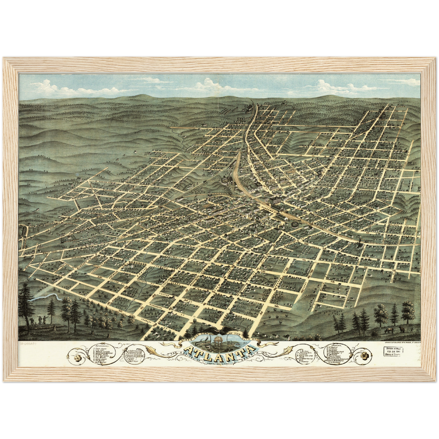 Historical city map  Test product horizontal 3 sizes