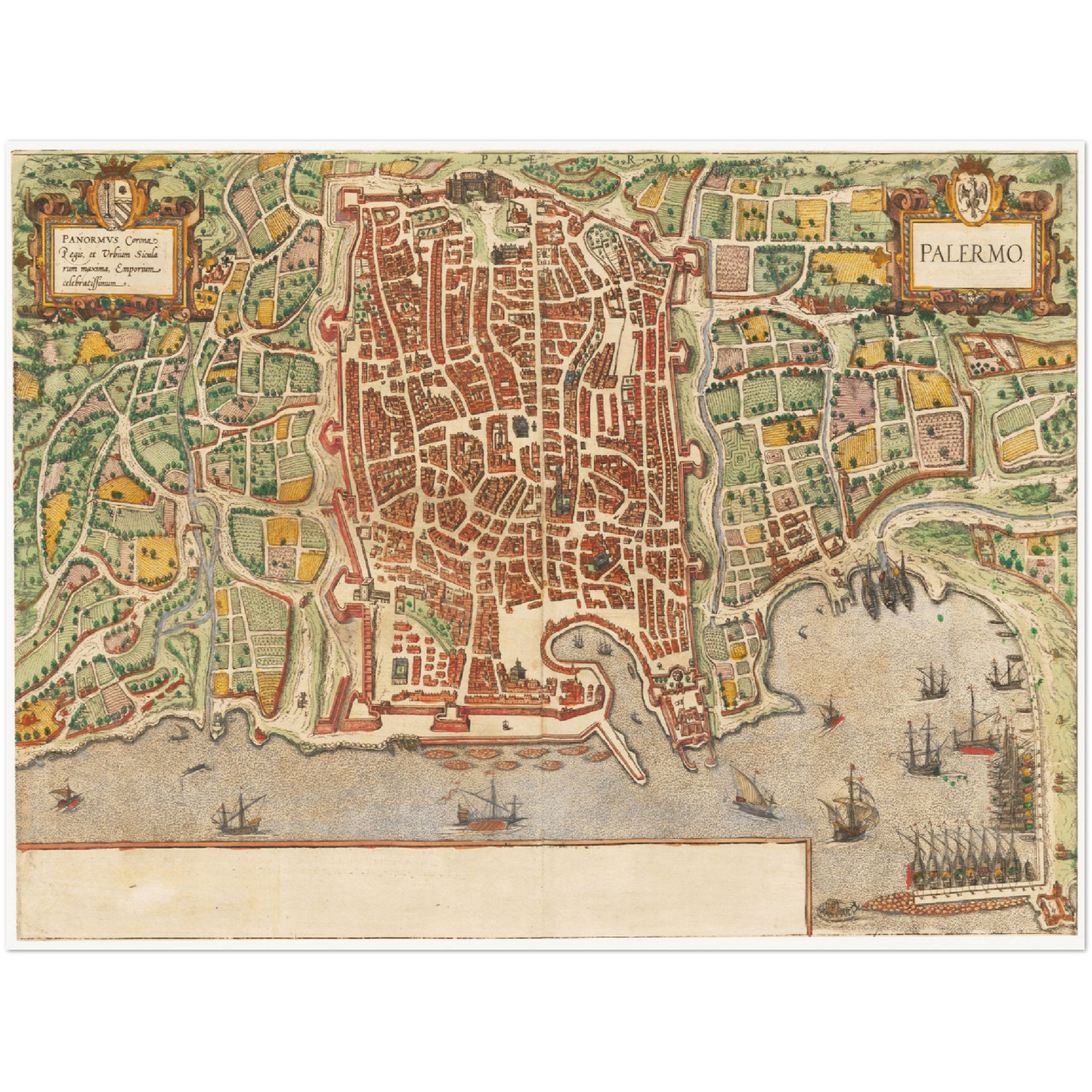 Historischer Stadtplan Palermo um 1592
