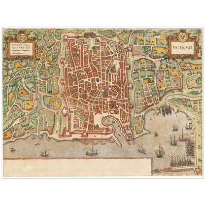 Historischer Stadtplan Palermo um 1592