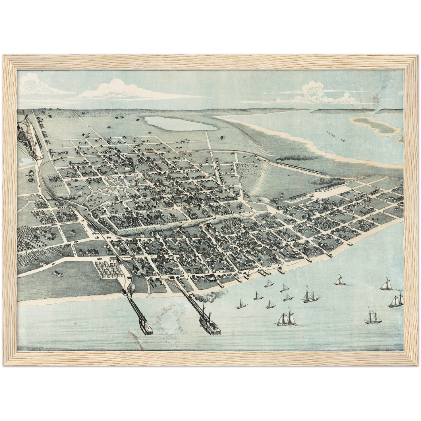 Historical city map  Test product horizontal 3 sizes