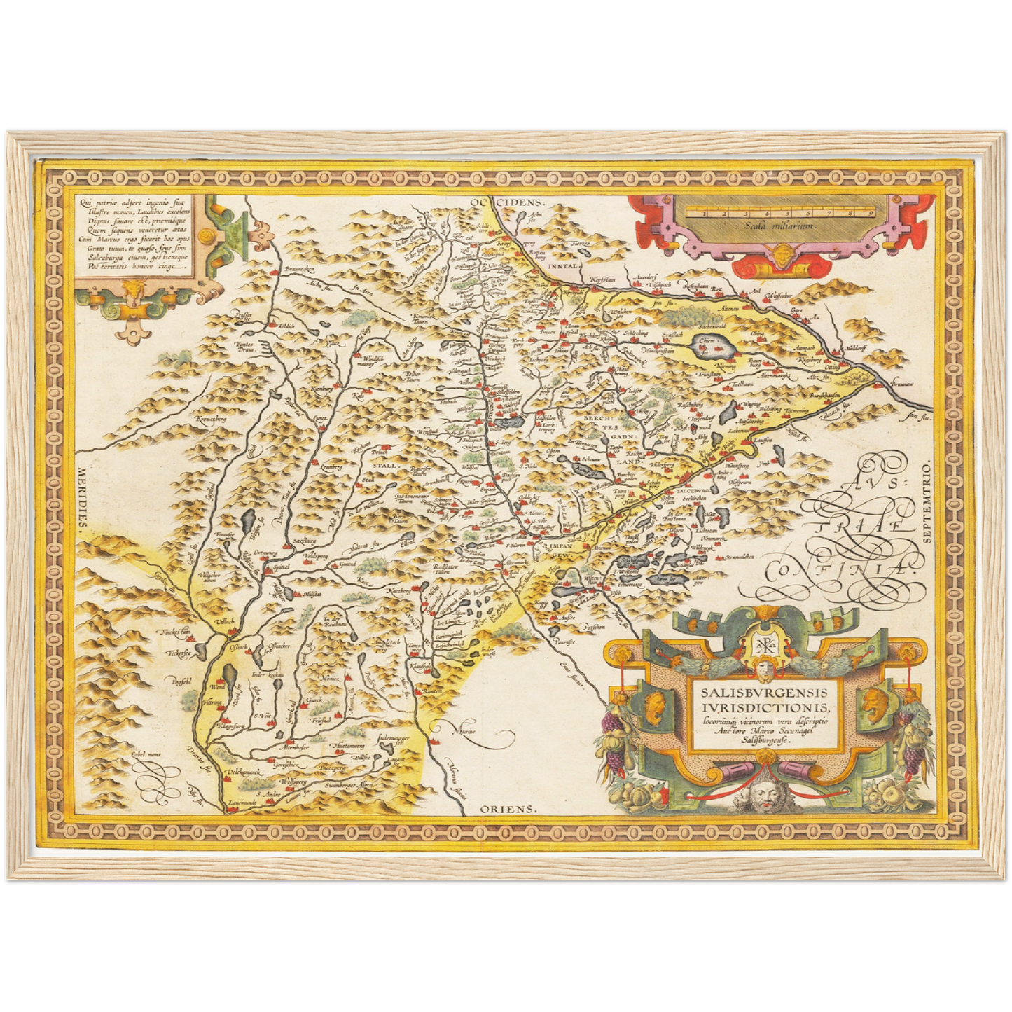 Historische Landkarte Salzburger Land um 1609