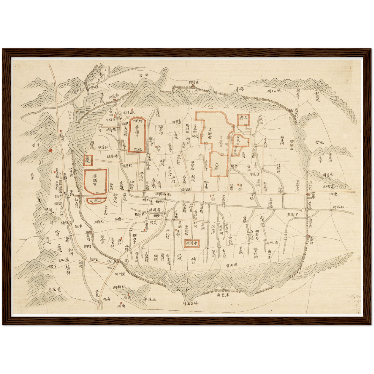 Historical city map  Test product horizontal 3 sizes