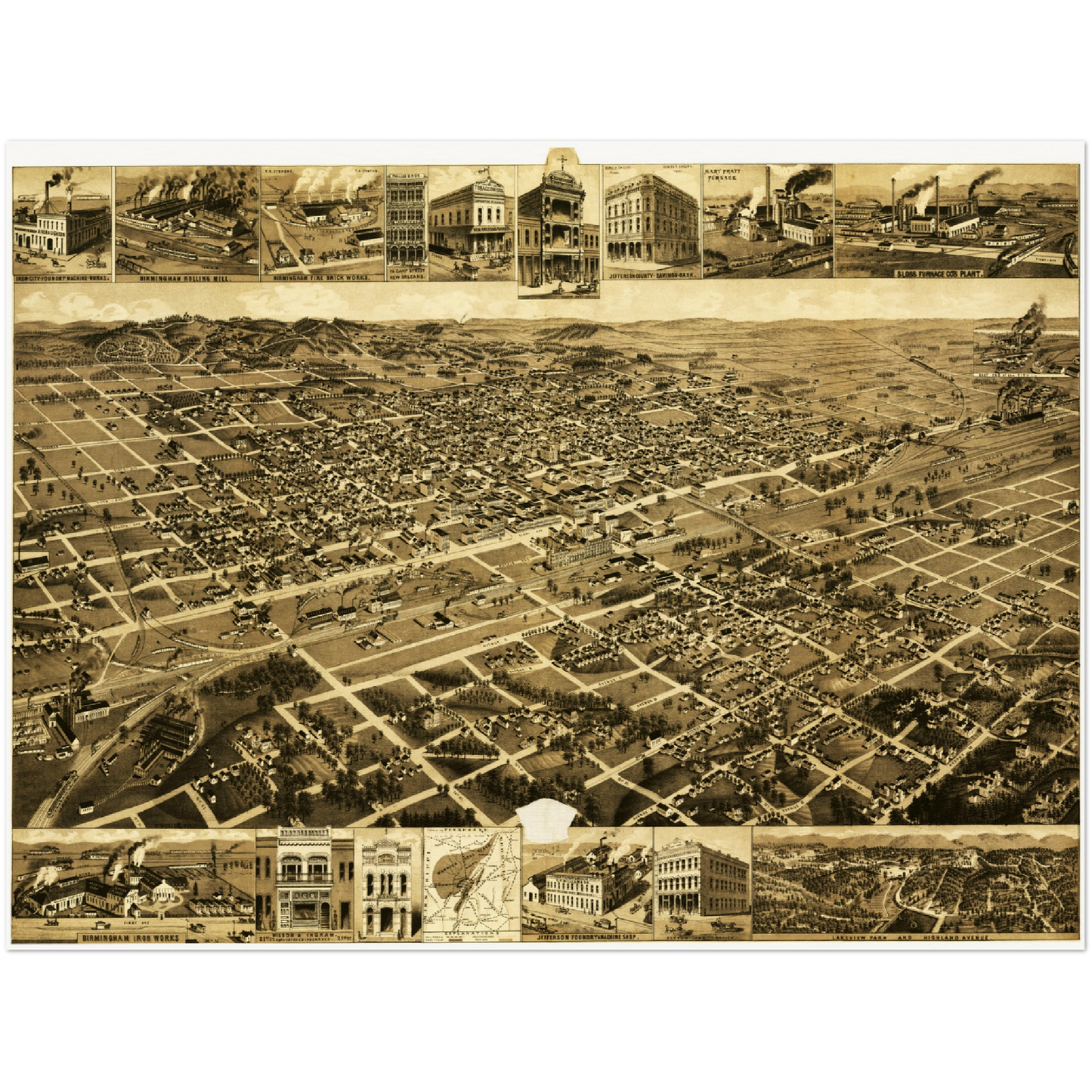 Historical city map  Test product horizontal 3 sizes