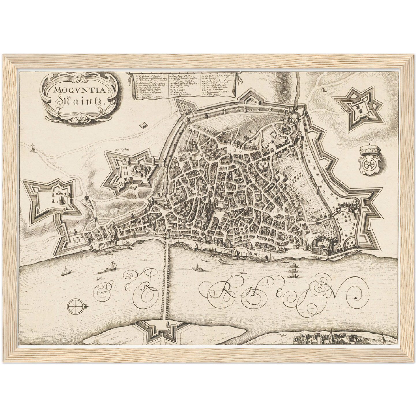 Historischer Stadtplan Mainz um 1670