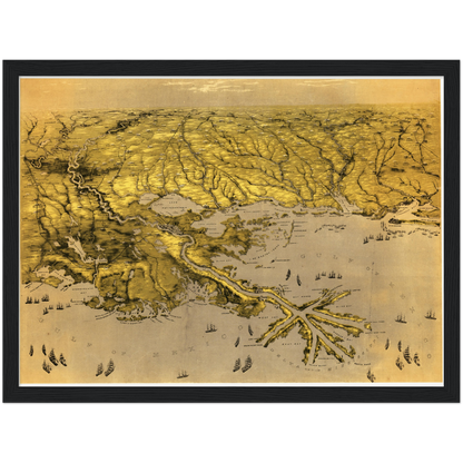 Historical city map  Test product horizontal 3 sizes
